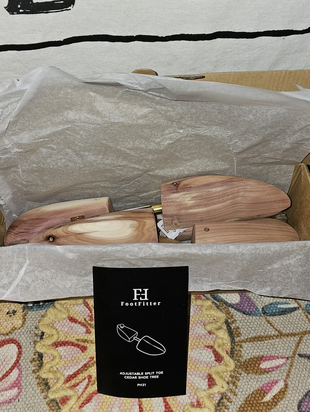 FootFitter Cedar Shoe Trees Split Toe Wide Heel Premium Shoes Shapers 11.5-12